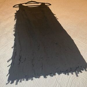 M60 Miss Sixty Black Chiffon Fringe Dress